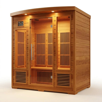 Infrared Sauna Built to Support Daily Wellness, 4 Person Capacity, Canadian Red Cedar, Near Zero EMF
