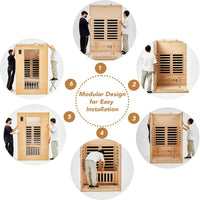 Infrared Sauna Built for Daily Wellness, Canadian Hemlock Wood, Low EMF Carbon Panels, Bluetooth Speakers