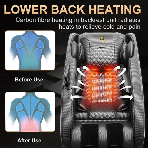 Massage Chair Designed for Full Body Relief, Zero Gravity Position, Heating Functions, Bluetooth Audio