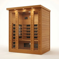 Dynamic Infrared Saunas 4 - Person Indoor Bluetooth Compatible FAR Infrared Sauna in Cedar — Studio Shot