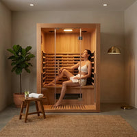 Dynamic Infrared Saunas 4 - Person Indoor Bluetooth Compatible FAR Infrared Sauna in Cedar — Lifestyle