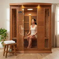 Infrared Sauna Built to Support Daily Wellness, 4 Person Capacity, Canadian Red Cedar, Near Zero EMF — Lifestyle